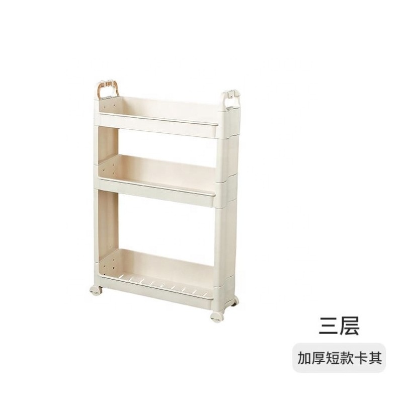 White Plastic Bathroom Multi-layer Crevice Shelf Holder Saving Space Storage Rack Kitchen Castor Gadgets Accessories Organizatio