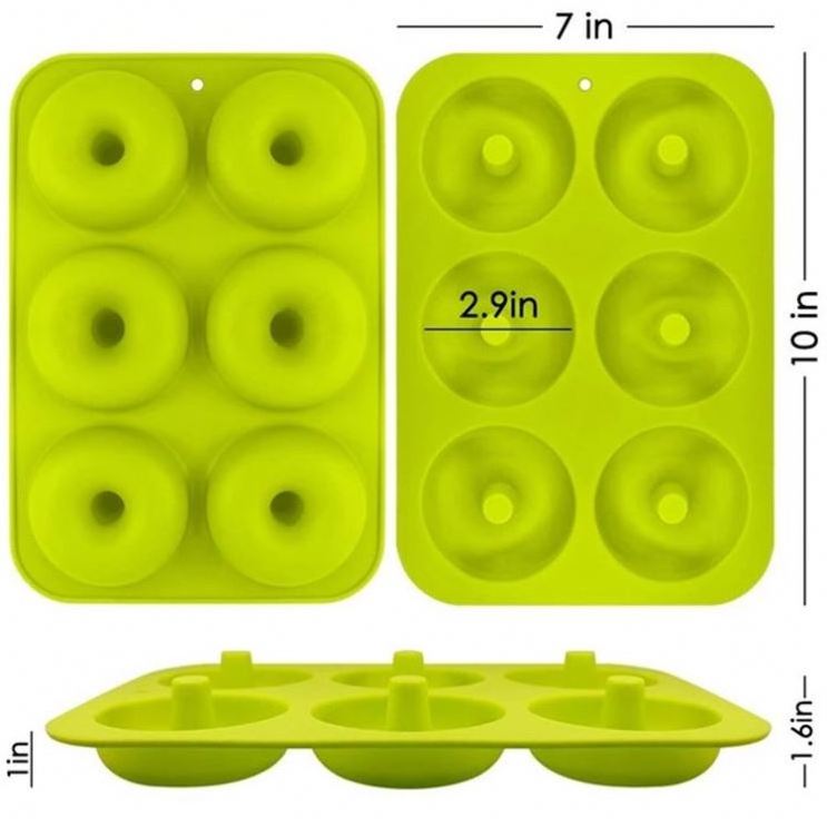 6 Cavity Silicone Donut Pan/ Muffin Cups mold/Cake Baking Pan