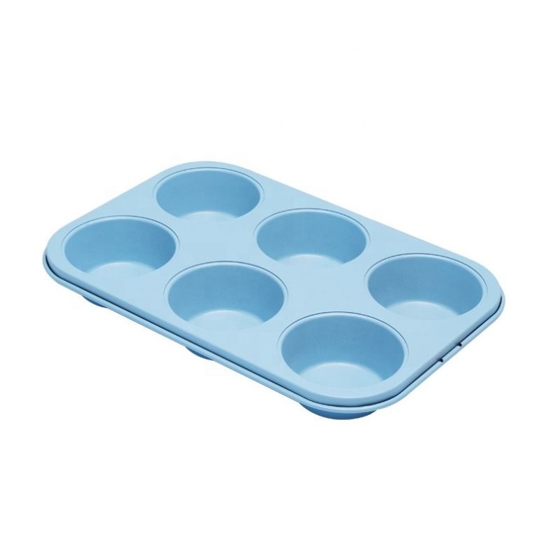 Hot-Selling Baking Tray Non-stick Baking Mold Carbon Steel 6 Cups Muffin Cake Mold