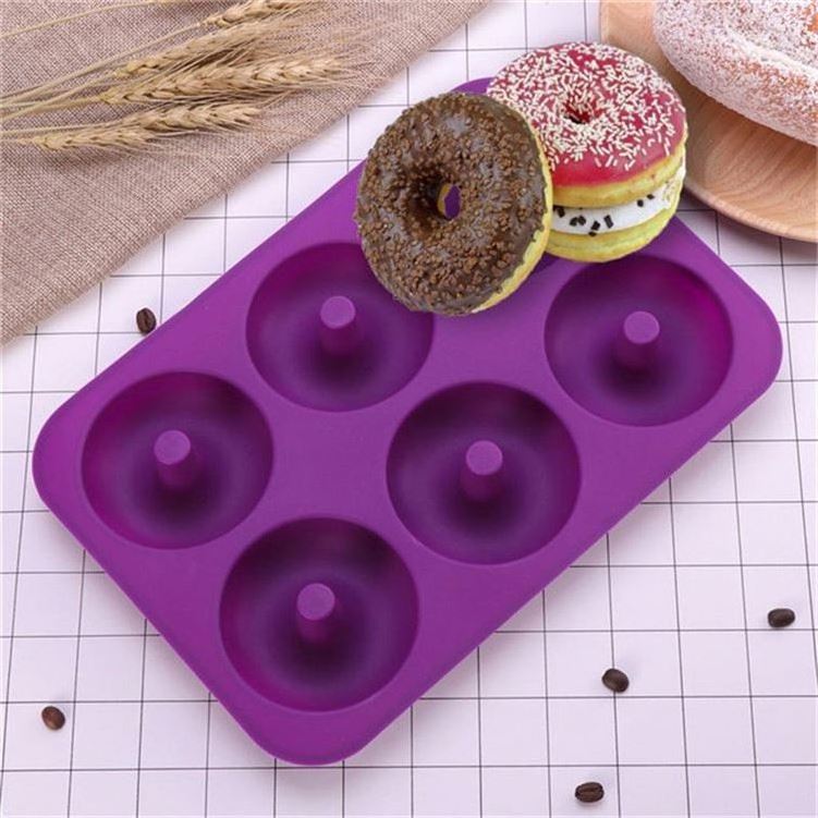 6 Cavity Silicone Donut Pan/ Muffin Cups mold/Cake Baking Pan