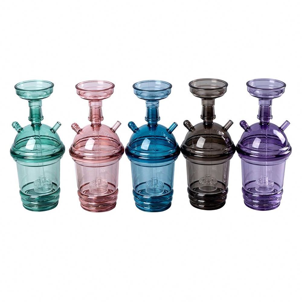 Wholesale cheap portable hookah cup travel car hookah cup plastic custom mini hookah with LED light