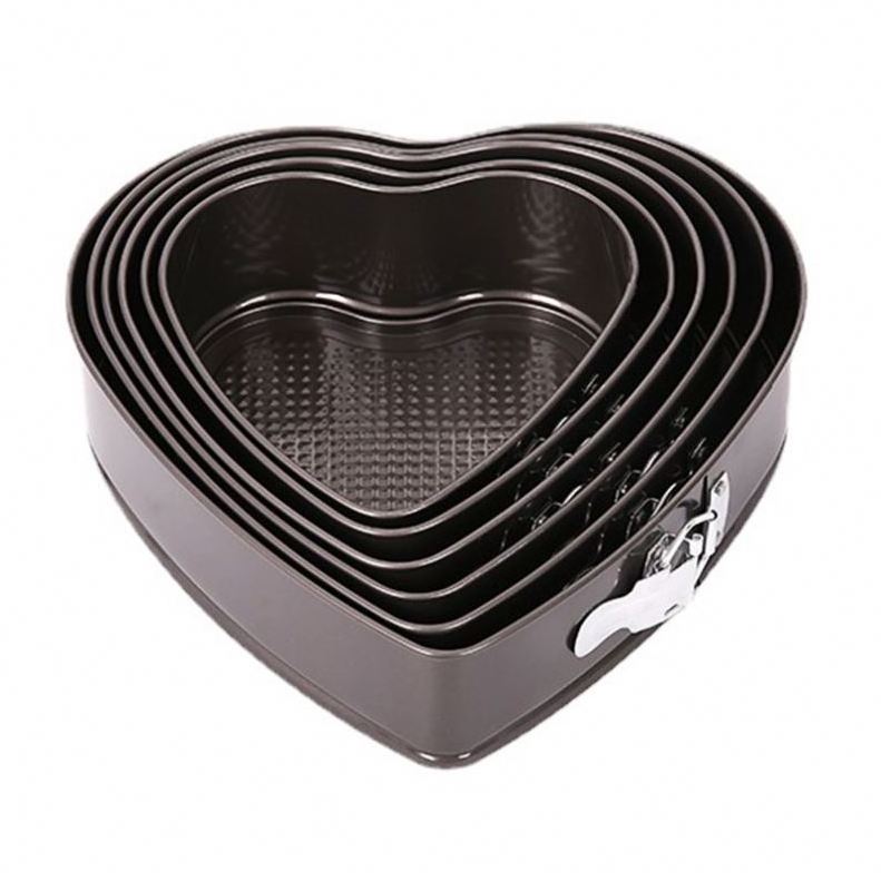 High Quality Heart Shape Non-stick Carbon Steel Cake Moulds Springform Cake Pan Set For Cake Mold Bakeware