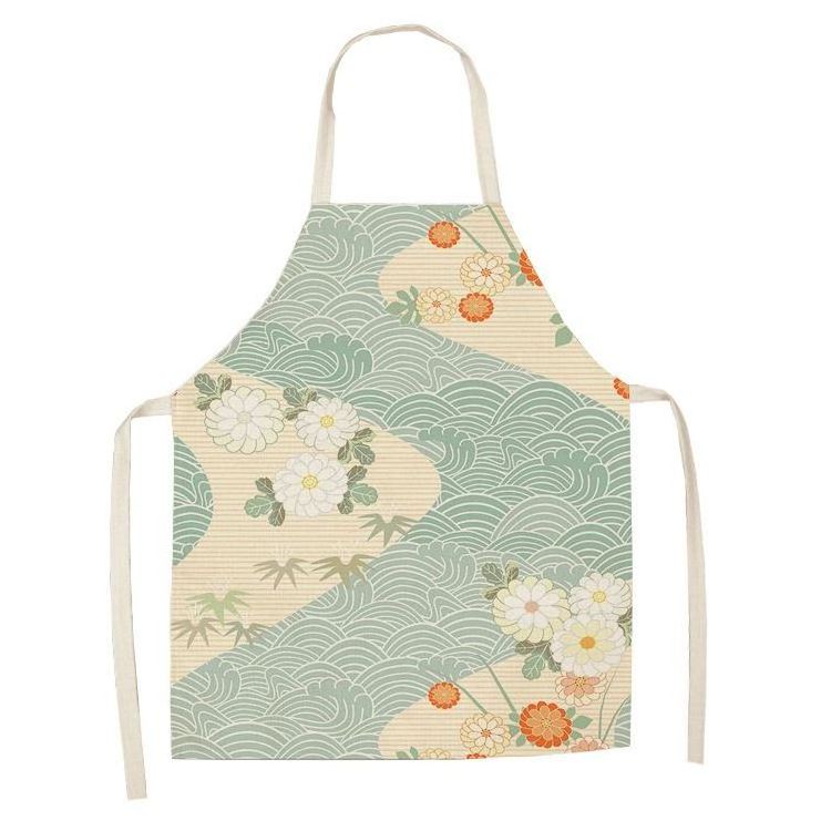 2020 new cotton and linen apron support customization Japanese-style cute lucky cat series apron