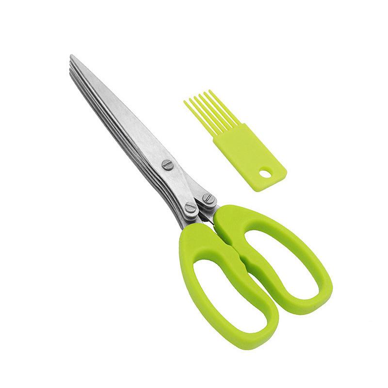 2020 new 3 Layers Scissors Multi-functional Stainless Steel Kitchen Scissors Sushi Shredded Scallion Cut Herb Spices Scissors