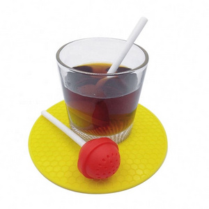 Sweet Tea Infuser Candy Lollipop Loose Leaf Mug Strainer Cup Steeper for Tea & Coffee Creative Lollipop Shape Silicon