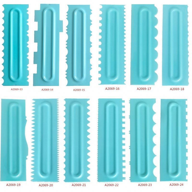 Plastic Cake Scrapper Set Icing Smoother Set Cake Smoothing Cutter Plate Tool comb icing scrapper