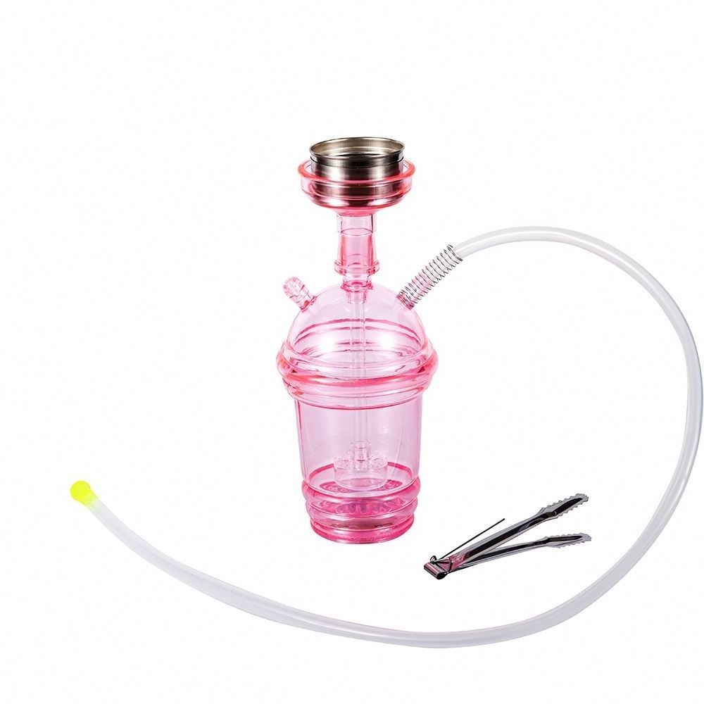 Wholesale cheap portable hookah cup travel car hookah cup plastic custom mini hookah with LED light