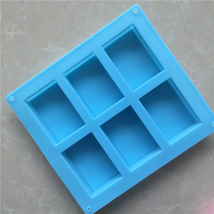 factory stock 6 Cavities Rectangle shape Silicone cake mold,  diy soap making molds, silicone candle molds