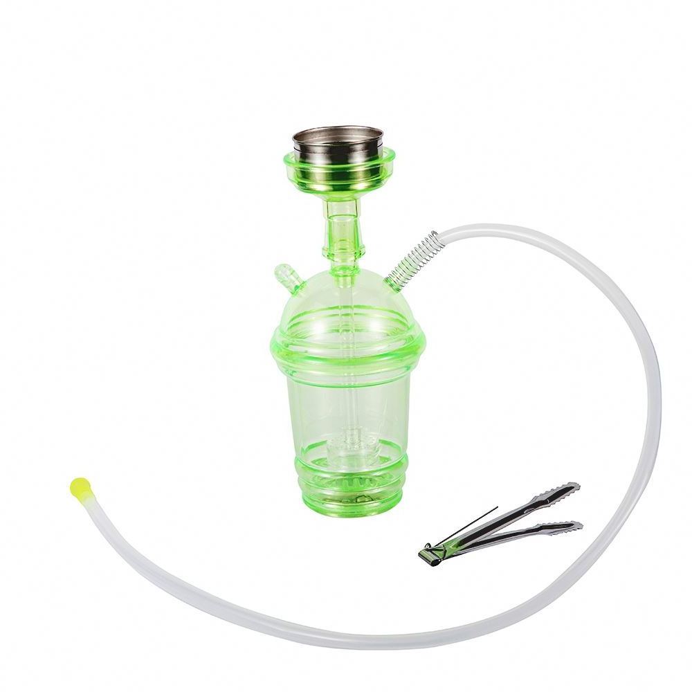 Wholesale cheap portable hookah cup travel car hookah cup plastic custom mini hookah with LED light