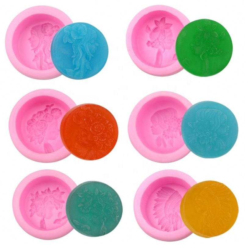 factory stock silicone cake mold home diy girl and flower shape silicone candle mold 6 pcs set sell