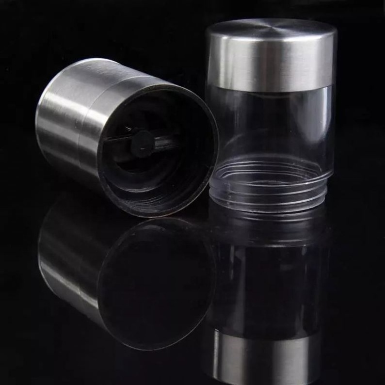 Double-headed pepper grinder Manual stainless steel salt pepper grinder herb spice grinder shaker, thick ceramic rotor