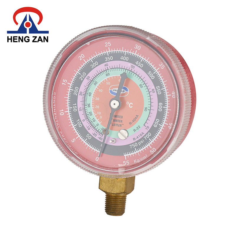 HENGZAN AC brass refrigerant r404a/r134a gas pressure gauge bourdon tube manifold gauge