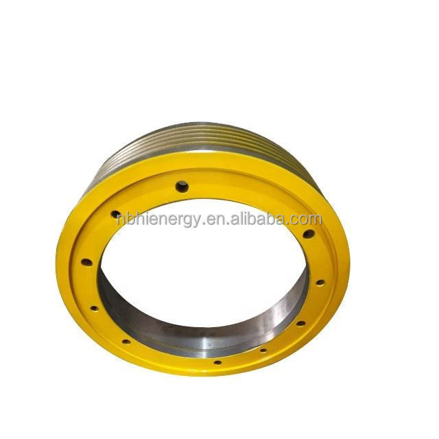 Pulley for passenger lift elevator traction machine motor