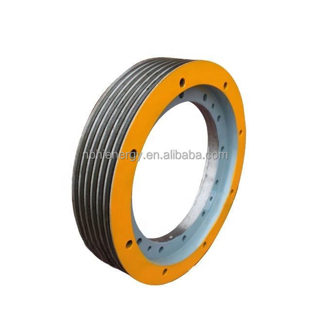 Pulley for passenger lift elevator traction machine motor