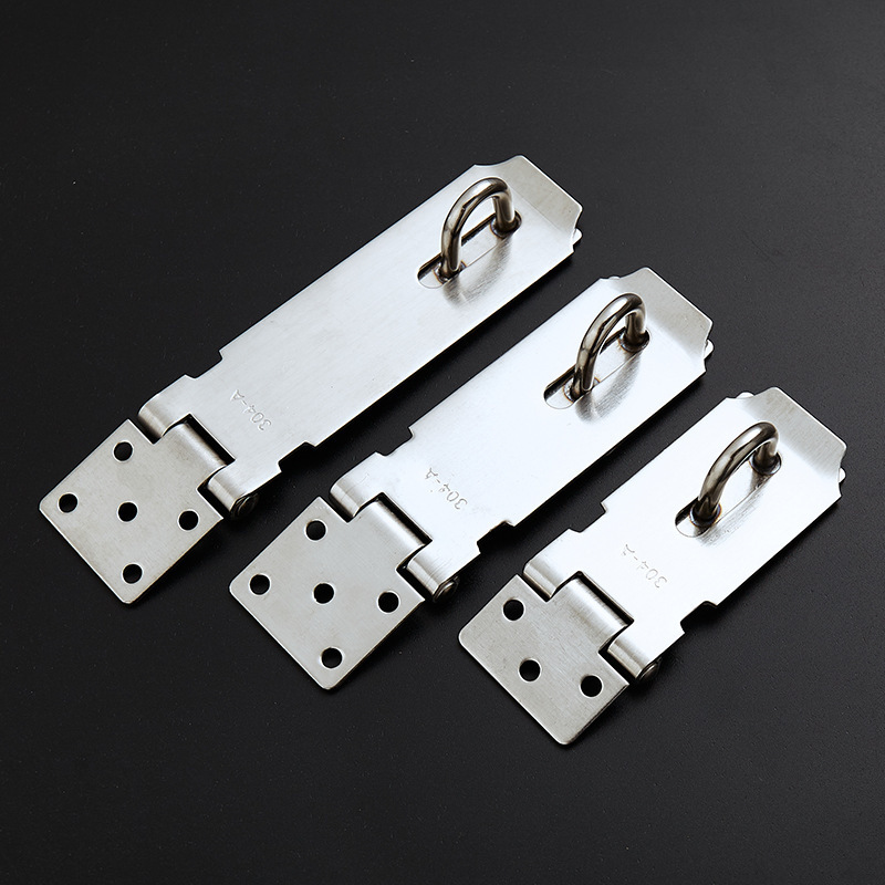 HM3117 Latch Stainless Steel Thickened Closet Cabinet Door Drawer Wooden Door Hasp Padlock Plate Buckle