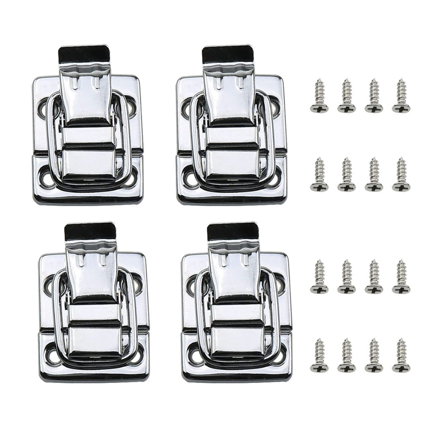 HM3115 Toggle Latches Catch Chest Suitcase Boxes Buckles Trunk Lock Retro Silver Metal Iron Toggle Hasp Latches with Screws