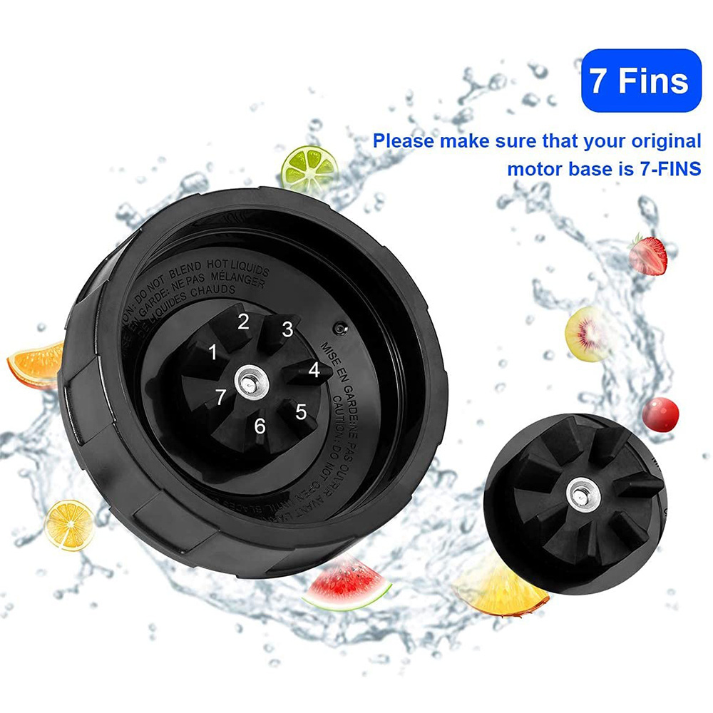 Food Mixer Blade 7 Fins Blender Blade Compatible with Ninja Blender Blade Replacement for Ninja Auto iQ BL682-30 BL642-30 BL450