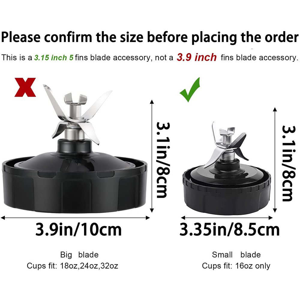 Food Mixer Blade 5 Fins Blender Blade Compatible with Ninja Blender QB3000 QB3000SSW-30 QB3000QR-30 QB3001SS W-30 QB3000QR-30