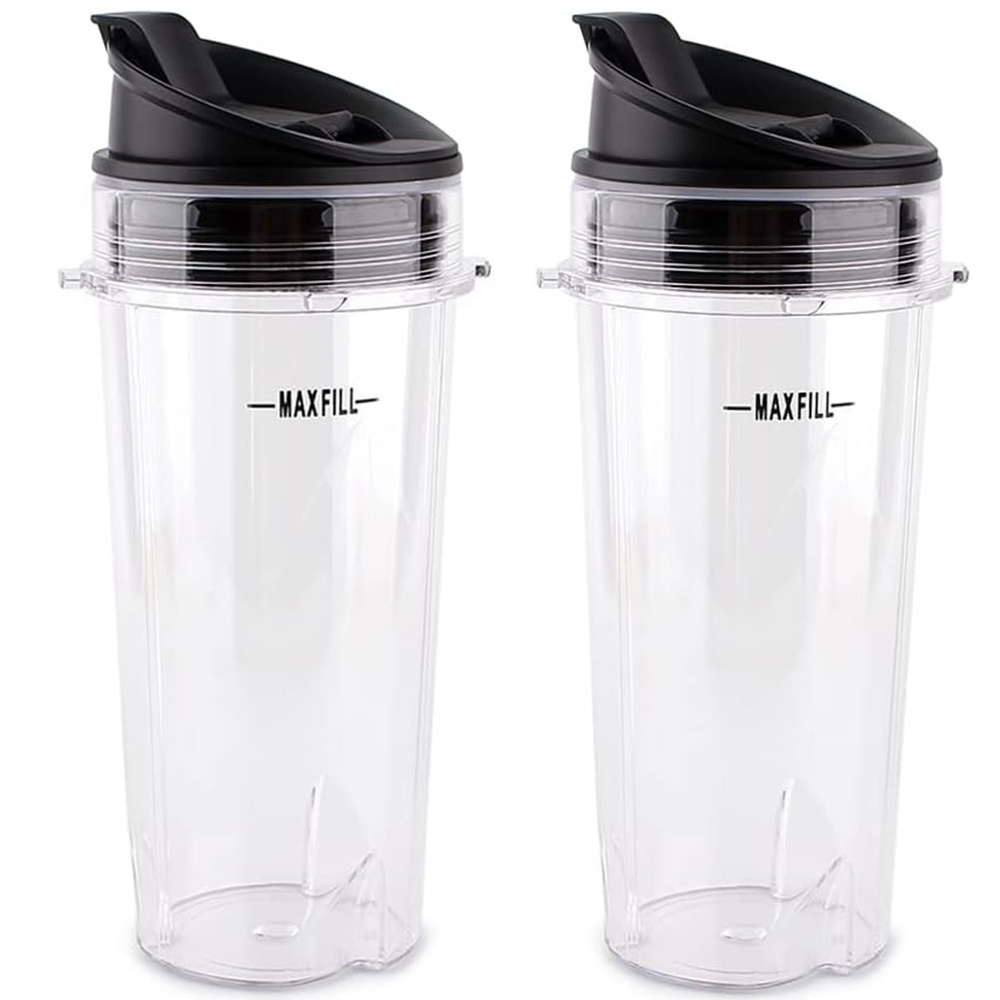 16oz Replacement Cups for Ninja QB3001SS Fit Personal Blender,Single Serve 16-Ounce Cup Set for NinjaBL770 BL660 with Seal Lids