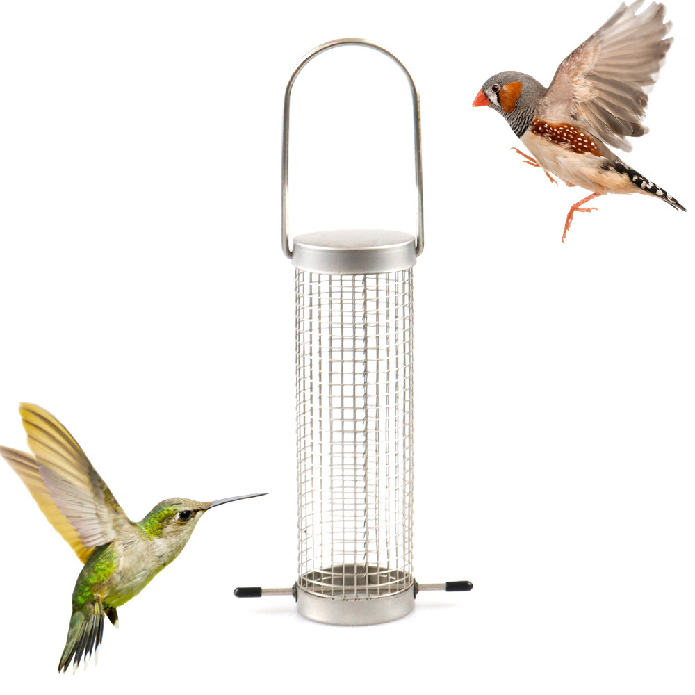 Factory Price Hanging Metal Easy Clean Stainless steel bird feeder For Outdoor