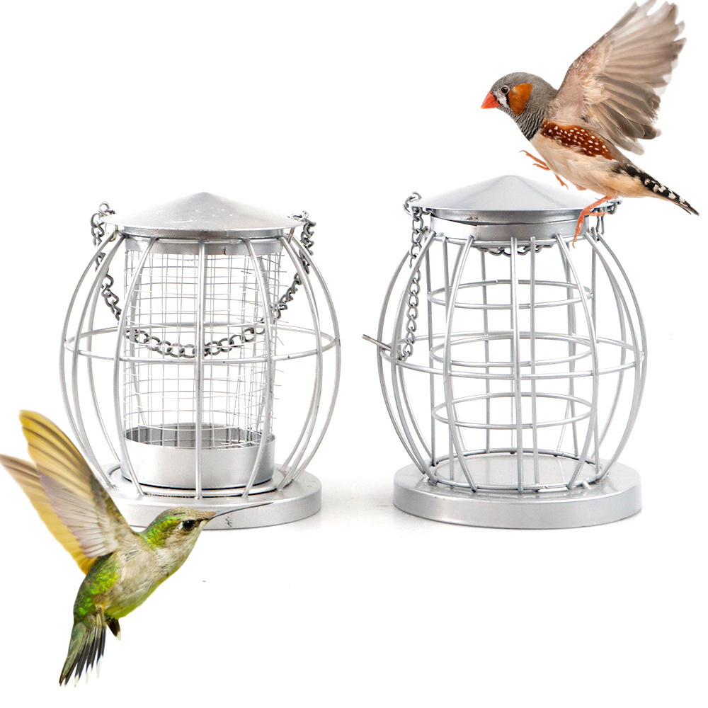 Window-Mounted Bird Feeder for Up-Close Bird Watching mini cage Metal Seed Hanging metal round Garden Bird Feeder