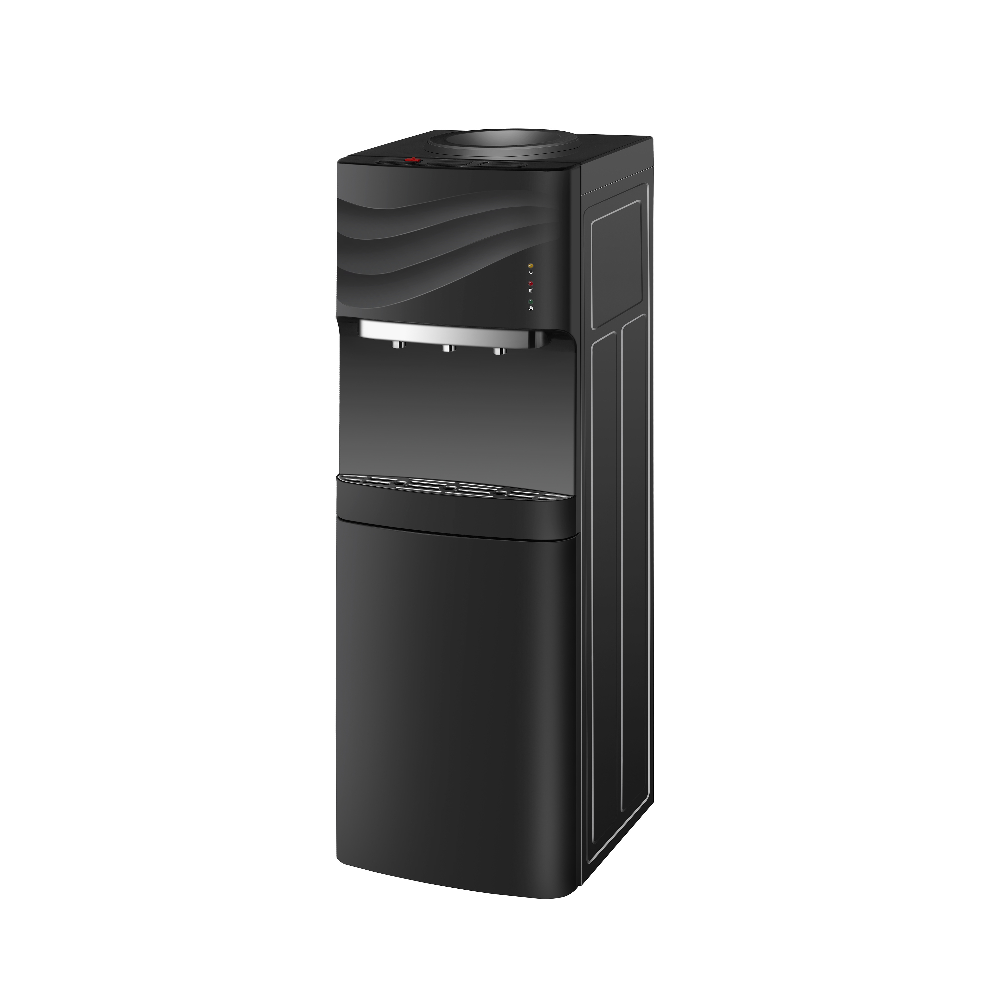 Best Selling ABS and Metal Housing Compact Homeuse Water Dispenser with 3 taps and storage or fridge cabinet