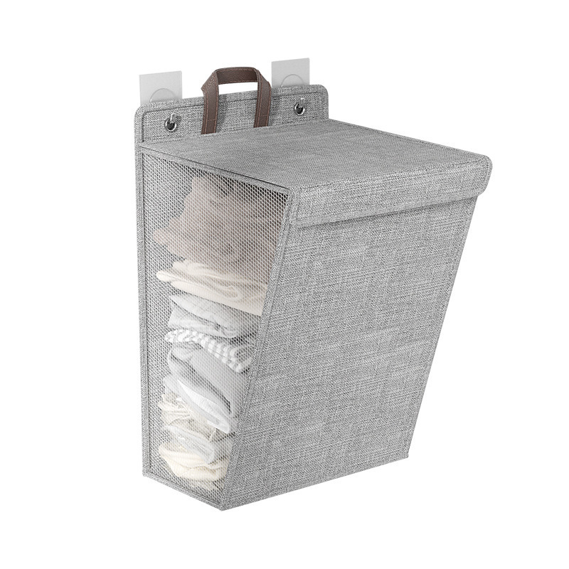 Wall Hanging Laundry Organizer with lid Wall Basket Wall Foldable Hanging Storage Bag Hanging Closet Organizer