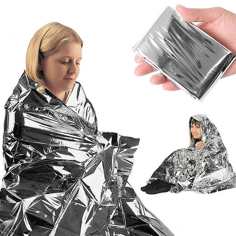 Emergency Mylar Thermal Compact Waterproof Blankets for First Aid Kits Retain Body Heat