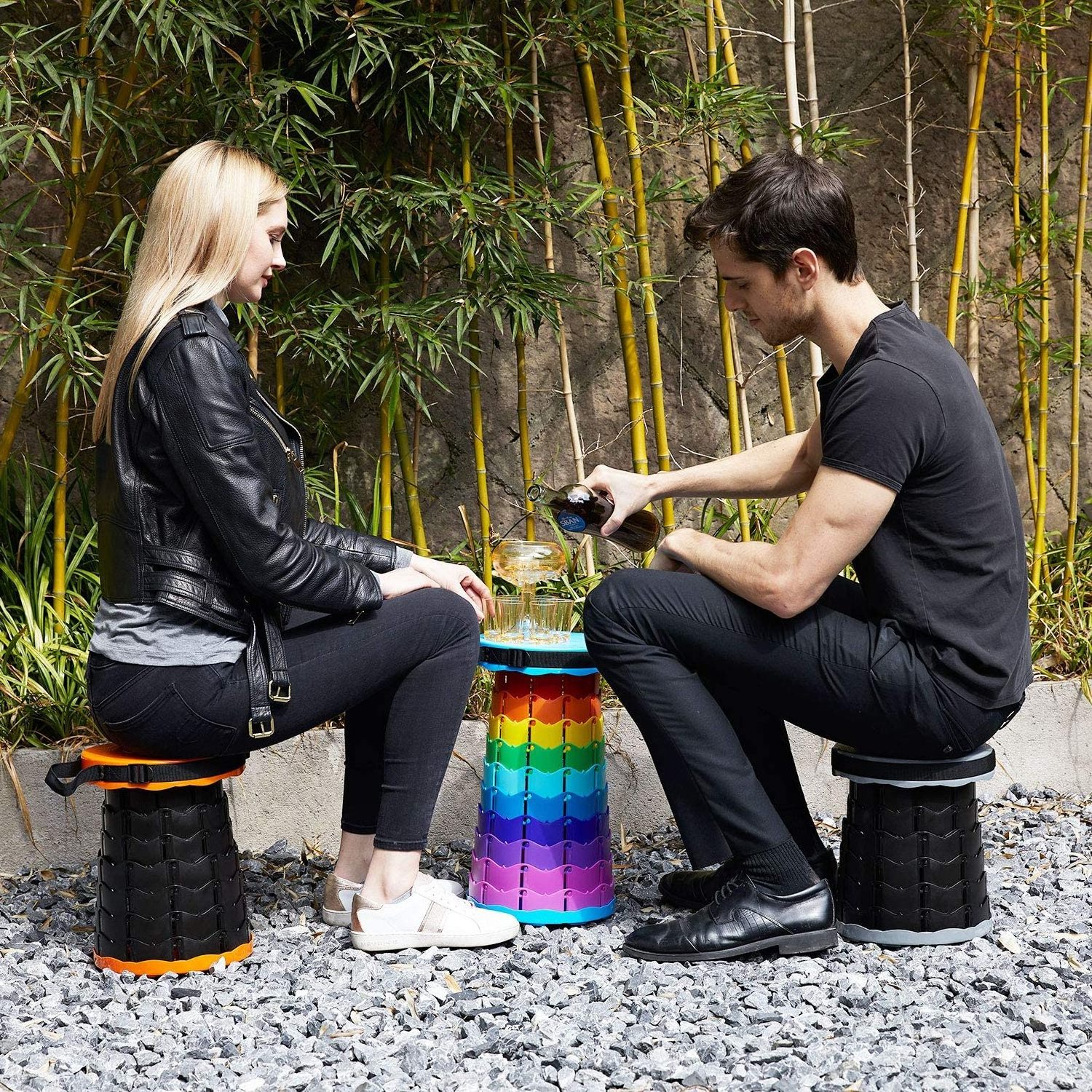 Outdoor Lightweight Retractable Stool Folding Stool Portable Telescopic Stool