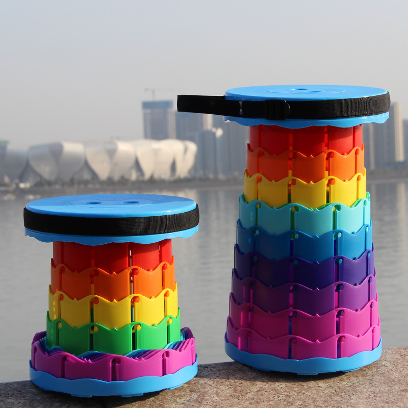 Outdoor Garden Plastic Stools Small Folding Telescopic Stool Retractable