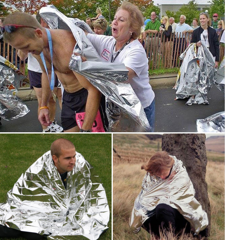 Emergency Mylar Thermal Compact Waterproof Blankets for First Aid Kits Retain Body Heat