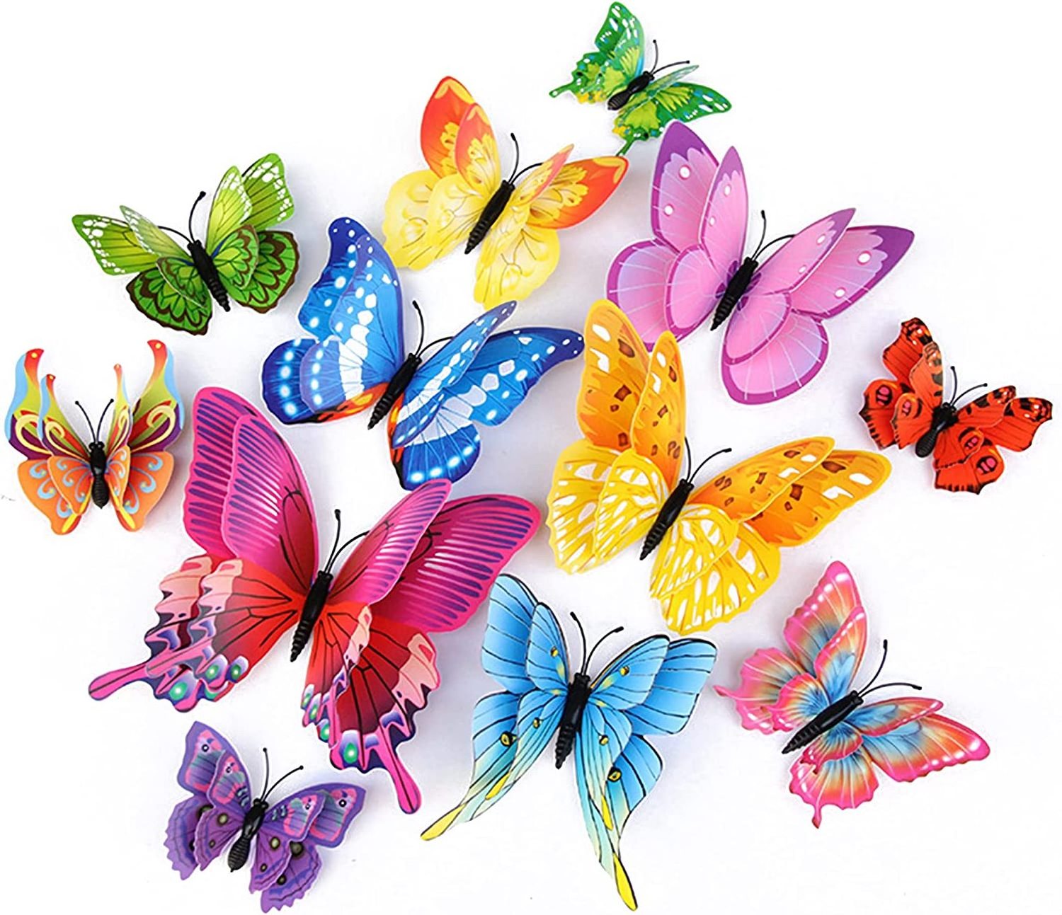 Homesun 3D Butterfly Wall Decor Birthday party Decorations Butterfly Cake Decorations Removable Pink Butterfly