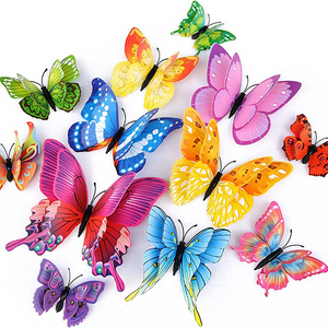 Homesun 3D Butterfly Wall Decor Birthday party Decorations Butterfly Cake Decorations Removable Pink Butterfly