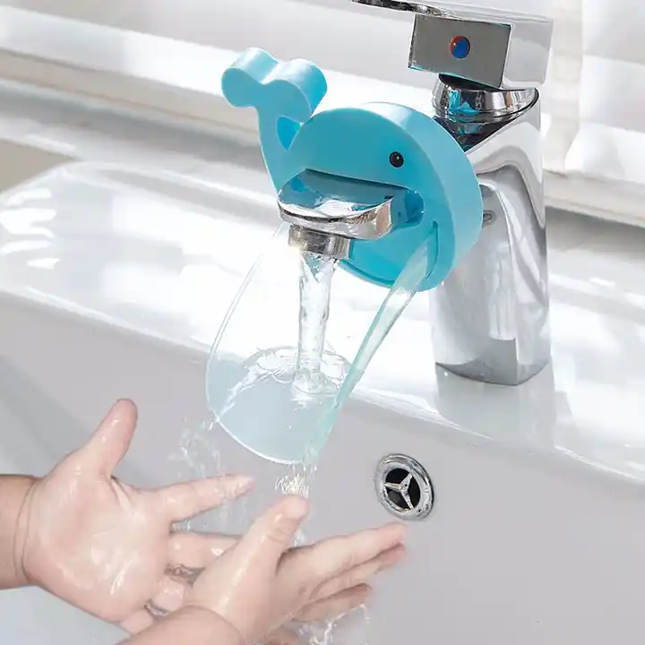 Amazon Hot Sales Cute Animal Whale Baby Faucet Extender For Child&Kids