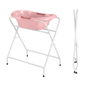 Cheap Wholesale Baby Plastic Bathtub With Metal Steel Foldable Child Shower Bathtub