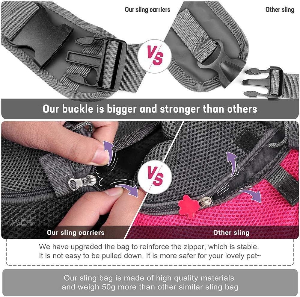 Pet Dog Sling Carrier Breathable Mesh Travel Safe Sling Bag Carrier For Dogs Cats