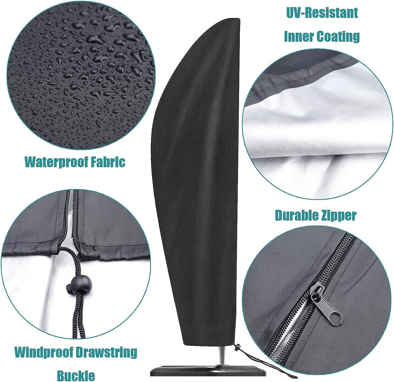 Umbrella Cover 420D Oxford Waterproof Anti-UV Outdoor Patio Umbrella Cover Cantilever Offset Umbrella