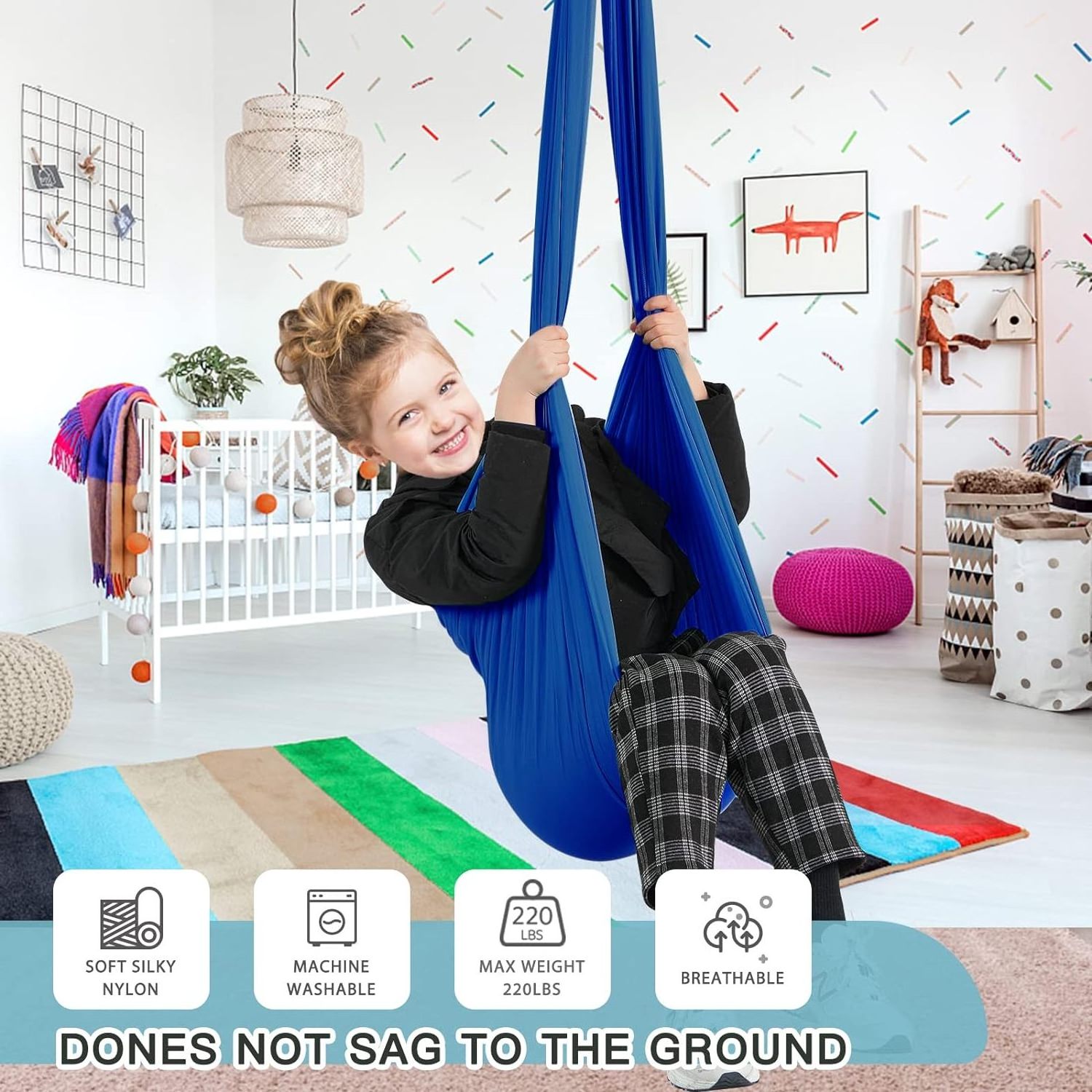 Sensory Swing For Kids With Special Needs Therapy Swing Cuddle Swing Indoor Outdoor Baby Hammock For Child & Adult