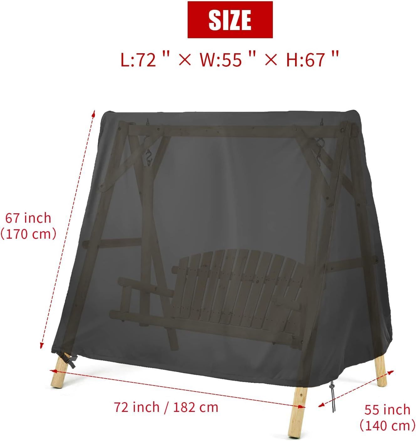 Outdoor A Frame Patio Swing Cover For Outdoor Furniture Porch Cover Glider Hammock Cover Waterproof