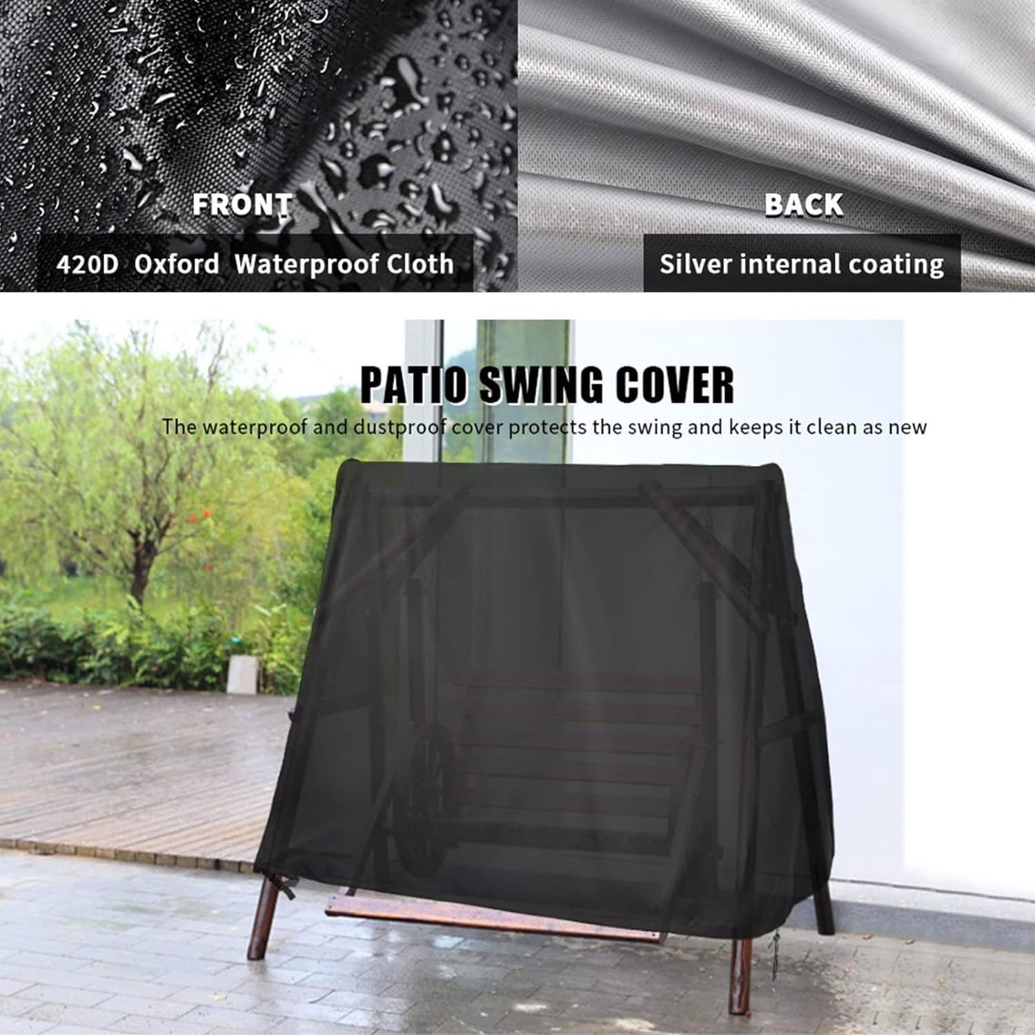 Outdoor A Frame Patio Swing Cover For Outdoor Furniture Porch Cover Glider Hammock Cover Waterproof