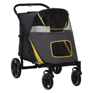 Pet Stroller 4 Wheel Dog Stroller Travel Carrier Adjustable Canopy for Medium And Large Dogs