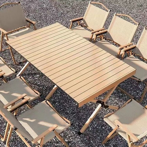 Factory Direct Hot Selling Outdoor Folding Portable Camping Picnic Fishing Solid Wood Chair And Table Set