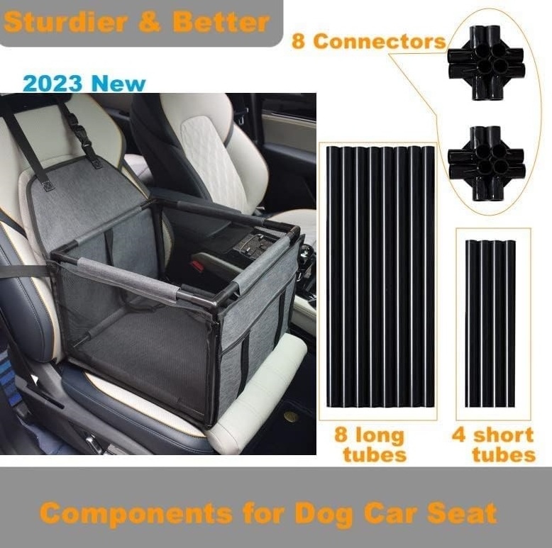 Waterproof Pet Dog Car Seat Booster Carrier with Seat Belt Harness Restraint and Headrest Strap for Puppy Cat Travel