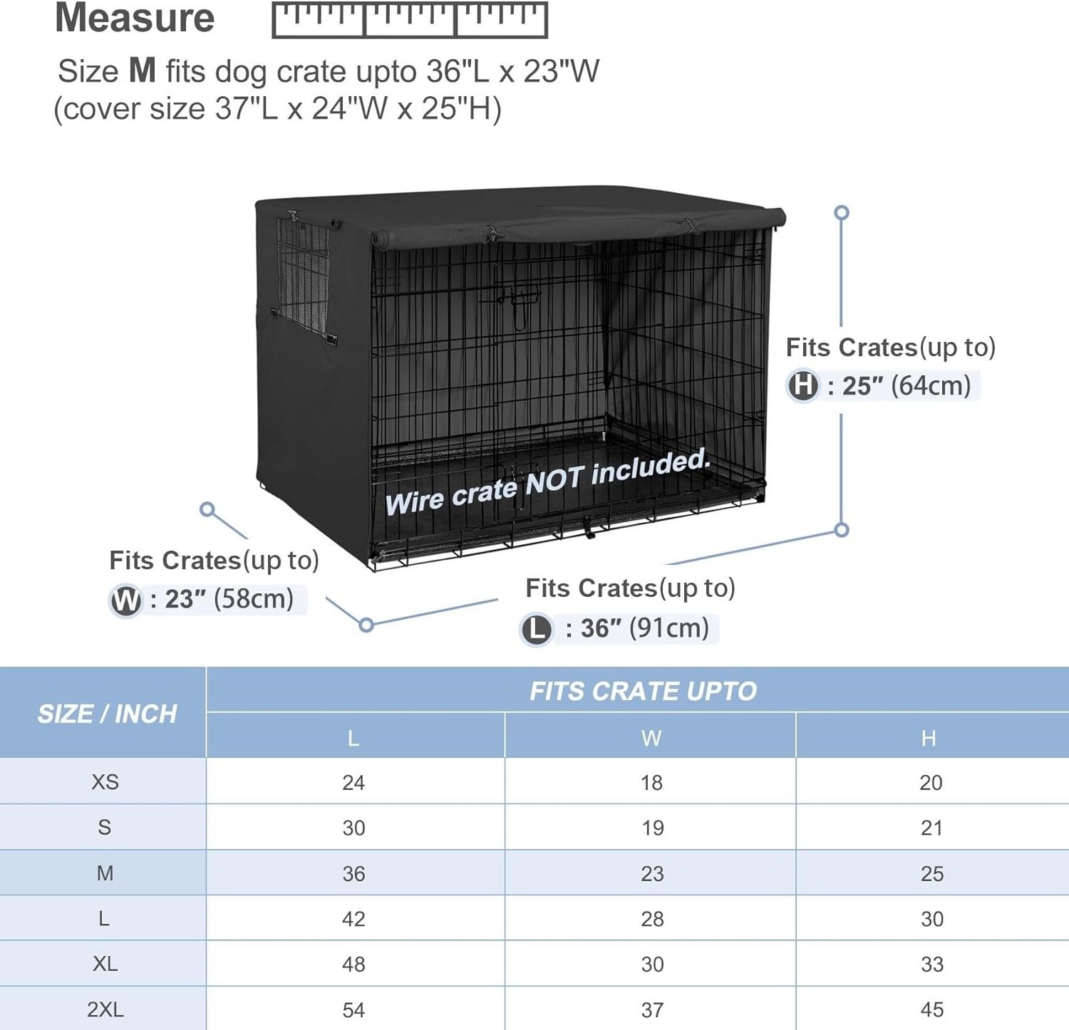 Dog Crate Cover Durable Polyester Pet Kennel Cover Universal Fit For Wire Dog Crate