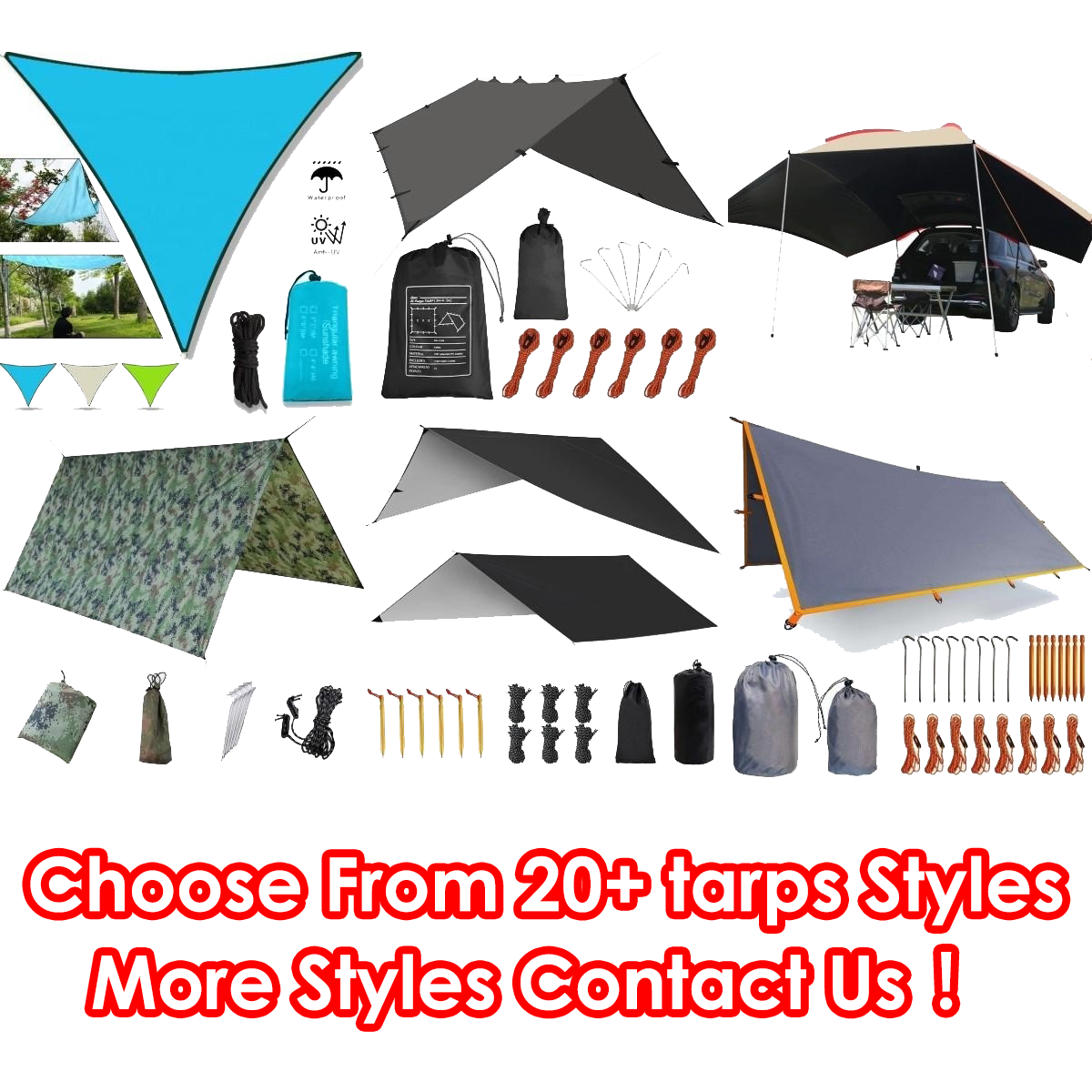 Heavy Duty Tent Shelter Rain Fly Waterproof Camping Tarp Camping Essentials For Hiking Bushcraft & Hammock