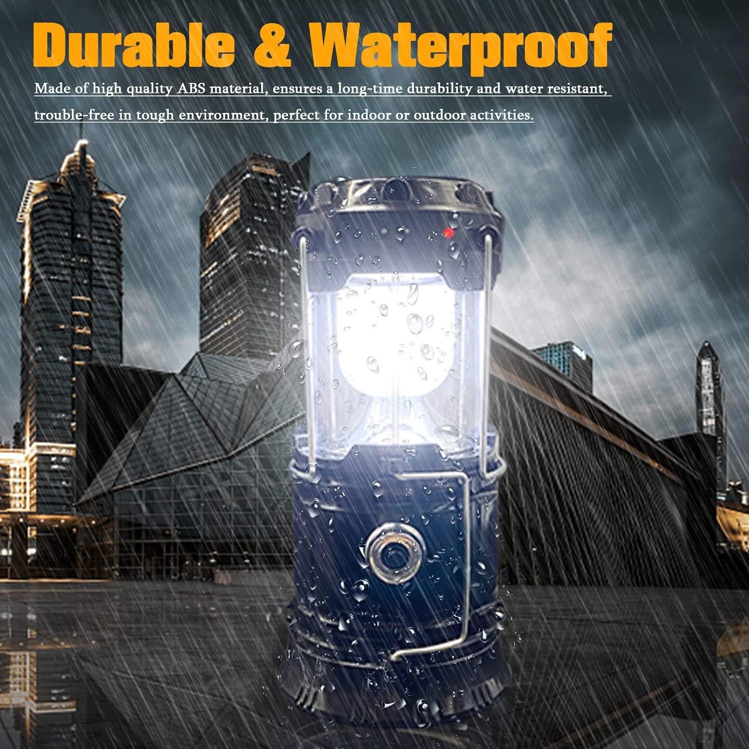 Collapsible Portable LED Camping Lantern Lightweight Waterproof Solar USB Rechargeable LED Flashlight Camping Lamps