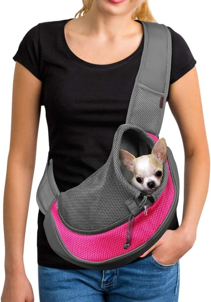 Pet Dog Sling Carrier Breathable Mesh Travel Safe Sling Bag Carrier For Dogs Cats