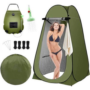 Portable Solar Shower Camping Bath Bag Tent Kit Instant Pop Up Tente Outdoor Camping Glamping Privacy Shelter Tent With Bathroom