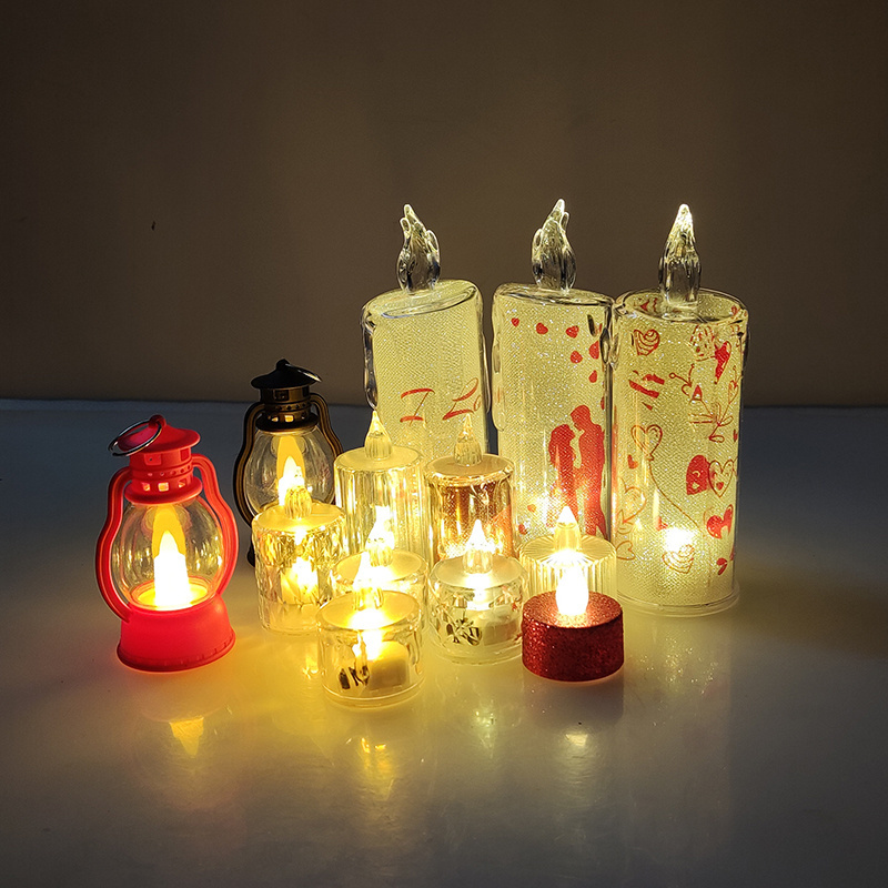 Multi-Style Electric Flameless Realistic Plastic Light Candles Flowers Battery Operated Wedding Festivals Tea Light