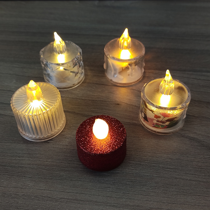 Wedding Birthday Dinner Flameless Electric LED Plastic Candle Lights Button Batteries Tea Light Candles